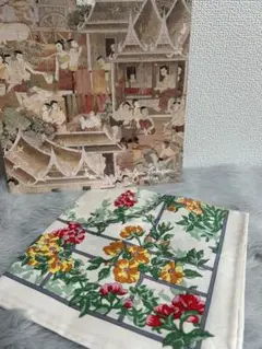 未使用保管品 JIM THOMPSON 花柄 ミニスカーフ 約42.5cm