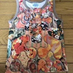 カラフル花柄フリルタンクトップ 120