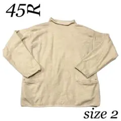 美品 45R ハイネック ウールニット アイボリー サイズ2