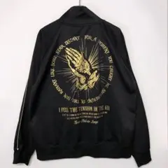 Ghetto 古着 プレイハンド 英字 ゴールドプリント ジップアップ ジャージ