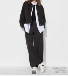 【2024年モデル】UNIQLO クレープジャージーストレートパンツ S