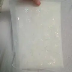 雪の結晶 オーロラ オーガンジー？ 布 生地 はぎれ