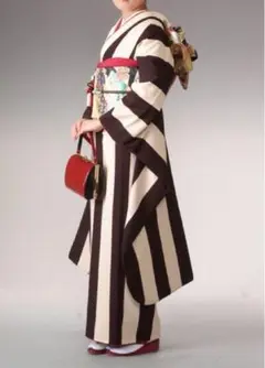 ♡ストライプのお振袖♡白黒♡