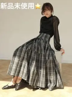 新品⭐️FRAY I.D フレイアイディー　タフタ　スカート　チェック柄　プリーツ