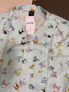 L ポケモン ポケットモンスター イーブイ 開襟シャツ　シャツ　半袖