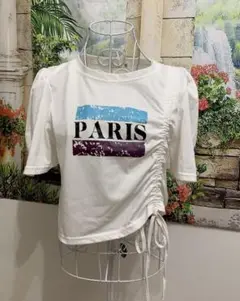 プリントホワイトTシャツ 半袖