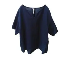 My Lanka ミランカ【M】スキッパーシャツ キーネック 異素材 美品