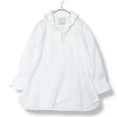 ORIAN × Demi-Luxe BEAMS 白リネン混 プルオーバーシャツ