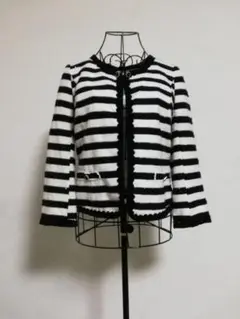 ノーカラージャケット ボーダー