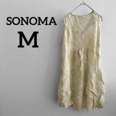 USA古着✨SONOMA 【Mサイズ】ノースリーブワンピース イエロー