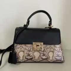 【美品★送料無料】ハンドバッグ ヘビ柄 パイソンショルダーバッグ ザラ Zara