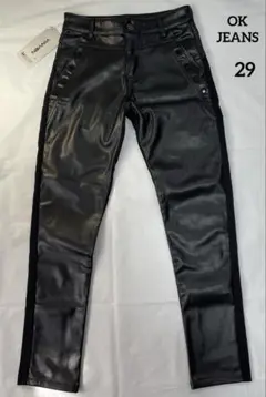 フェイクレザーパンツ黒ブラックゴスロリゴシックロック新品未使用タグ付