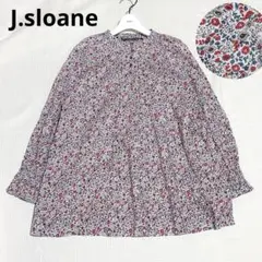 美品✨ジェイスアローン リバティ 花柄 ブラウス シャツ バンドカラー 日本製