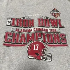 USA古着　アメフト　アラバマ大学　赤文字プリントTシャツ　記念　ハイチ製