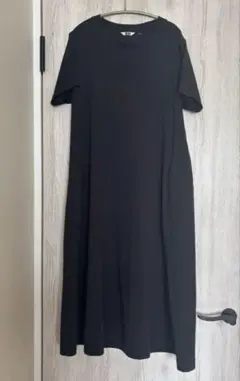 ユニクロ エアリズムコットンロングワンピース ブラックＬ