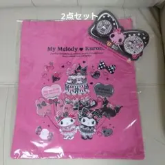 ハッピーくじマイメロ＆クロミB賞トートバッグとG賞缶バッジSET