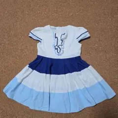 イピンコパリーノ　フリル付き半袖ワンピース（白/青/紺）110cm　マメール