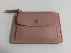 ピンク コインケース カードポケット付きミニ財布