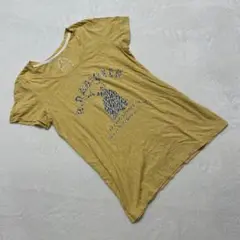 R.Rabideer Tシャツプリント柄 イエロー 半袖コットンM