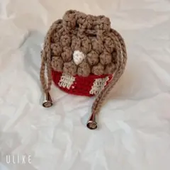 handmade↪︎ めっちゃ！キャラメルポップコーン風巾着袋　ハンドメイド