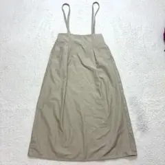 ショコラフィネローブ【F】ベージュ 肩紐付きスカート バックスリット 春秋