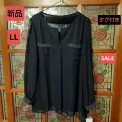 ✨90%OFF✨新品 タグ付き✨LL✨ ブラックフォーマルブラウス