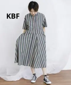 ◆ KBF ケービーエフ　WIDE ストライプ　シャツ　ワンピース