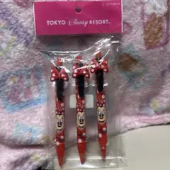 ミニー ディズニーリゾート ボールペン ドット柄リボン 春キャン レア 希少