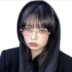 【人気✨】リムレスメガネ　韓国アイドル着用　ユニセックス