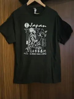 横田基地　米軍　Tシャツ　ミリタリー　黒　日本　地図　L