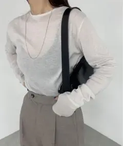 Omekashi オメカシ シアーフライスプルオーバー ライトグレー