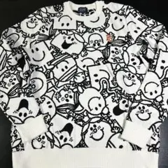 パーリーゲイツ キャラクター柄メンズ 美品 白セーター サイズ4未使用