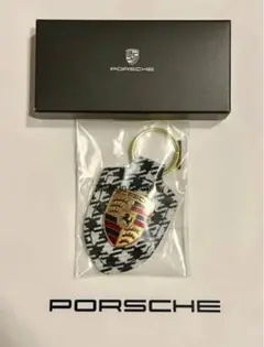 正規品・希少 Porsche ぺピタ キーホルダー ポルシェ 純正 千鳥格子 キーホルダー ぺピタ柄