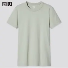 【美品】UNIQLOU クルーネックT L グリーン