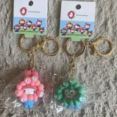 サンリオ　ミャクミャクなりきり立体マスコットキーホルダー　マイメロ、ハンギョドン