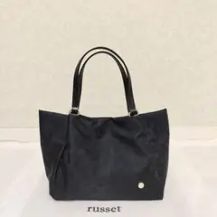 russet　ラシット　トートバッグ　ハンドバッグ　モノグラム　ブラック