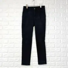 クロッシー【61-89】黒 裏起毛スキニーパンツ ストレッチ 秋冬 定番人気