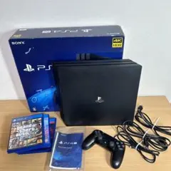 ps4 pro 1tb 本体 ps4pro 箱付き　ソフト3点付き　gta5