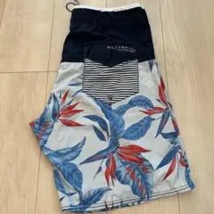 BILLABONG フローラルボード　ショーツ　青　ブルー