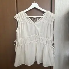 AZUL by moussy ドローストリングギャザーブラウス