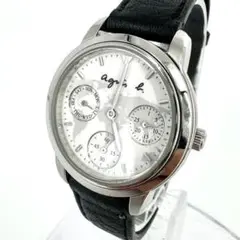 【新品電池】agnes b. ワールドマップ クロノグラフ ラウンド 腕時計