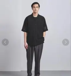 UNITED ARROWS ジオメトリック レース オープンカラーシャツ