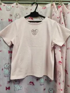 新品未使用melume ピンク 半袖Tシャツ ハート刺繍
