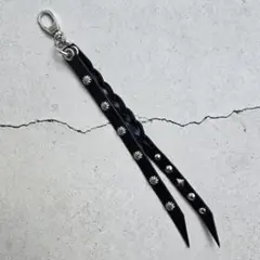 スタッズ　レザー　キーホルダー　ハンドメイド　mgan-29