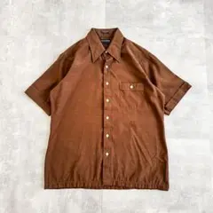 80's~ pierre cardin ピエールカルダン ブラウン 半袖シャツ