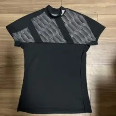 レディース ゴルフ シャツ 黒 ハイネック