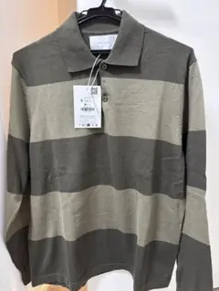 【定価￥8,590】ZARA ORIGINS ストライプニットポロシャツ