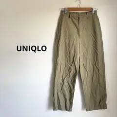 UNIQLO ユニクロ リネン素材ワークパンツ オリーブグリーン サイズM