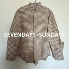 SEVENDAYS=SUNDAY チェック柄ボタンダウン長袖シャツ 美品