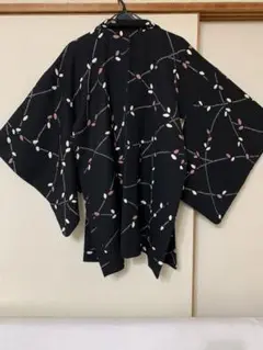羽織 黒絞り 絹
